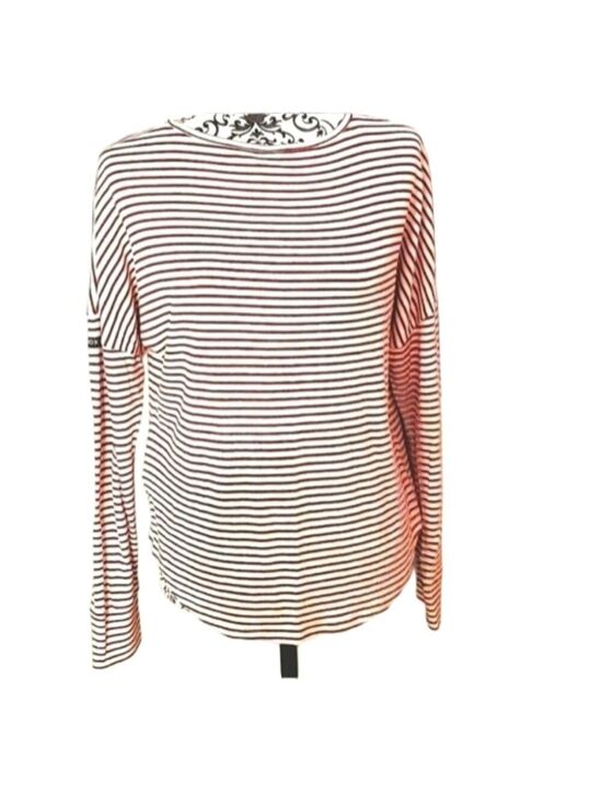 Roxy Sweaters - ROXY STRIPED KNIT SWEATER LONG SLEEVE BATWING SCOOP NECK RED WHITE WOMANS SMALL